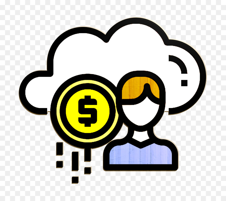Biểu tượng đám mây Biểu tượng kinh doanh và tài chính Biểu tượng Fintech - 