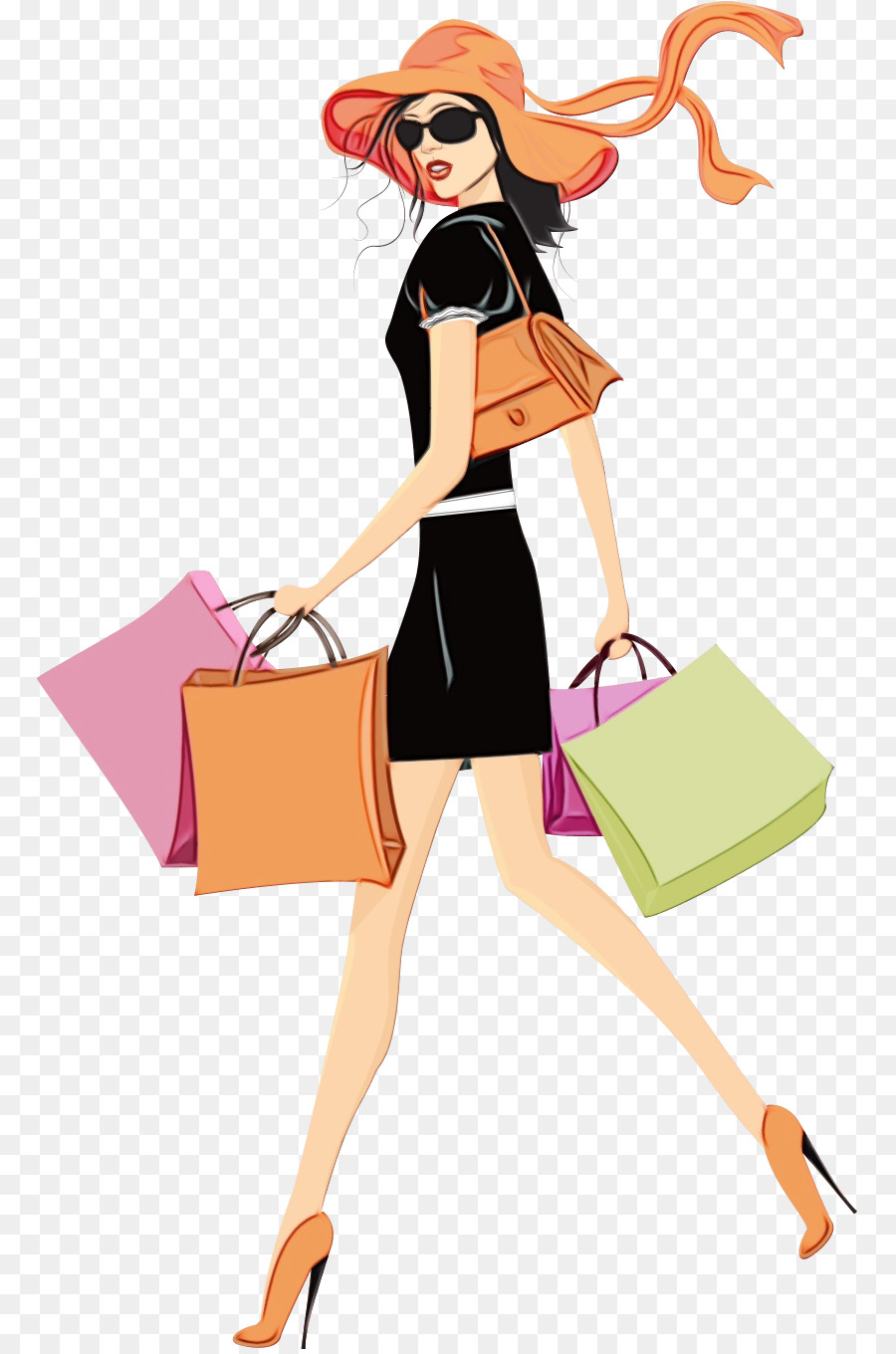 cartoon shopping handbag fashion design style png download - 825*1355 -  Free Transparent Watercolor png Download. - CleanPNG / KissPNG