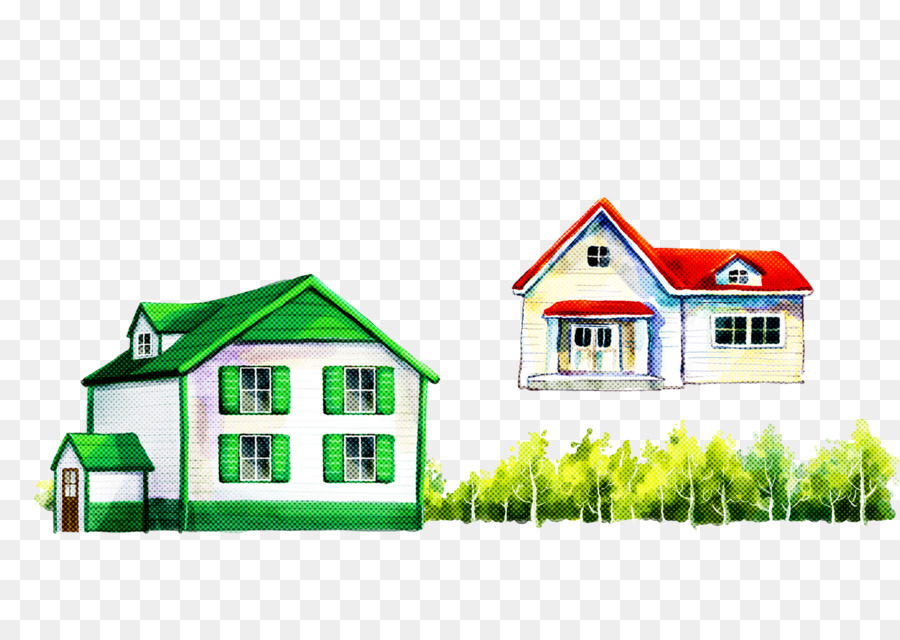 Haus Haus Eigentum Dach grün - 