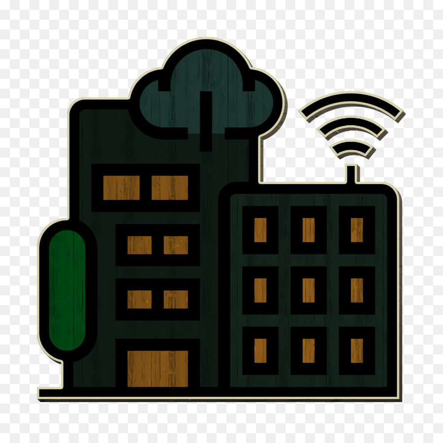 Công nghệ Biểu tượng gián đoạn Biểu tượng thành phố thông minh Biểu tượng Wifi - 