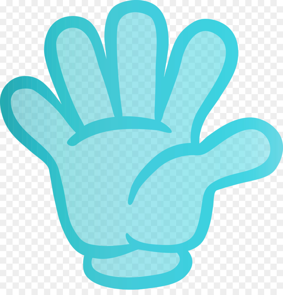 Türkis Hand Aqua Finger Linie - 