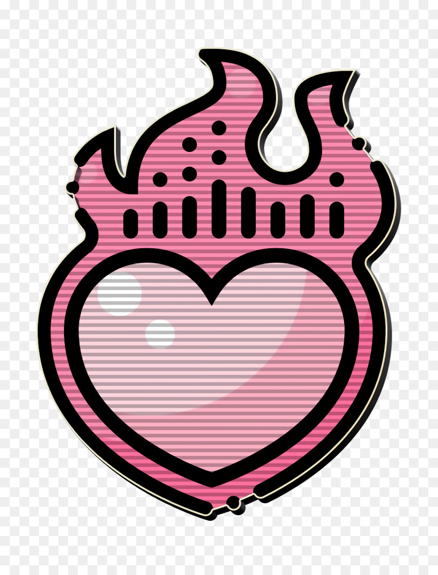 Icona del fuoco Icona dell'amore Icona del cuore - 