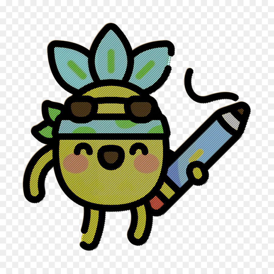Drawing icon Pineapple Character icon Art and design icon