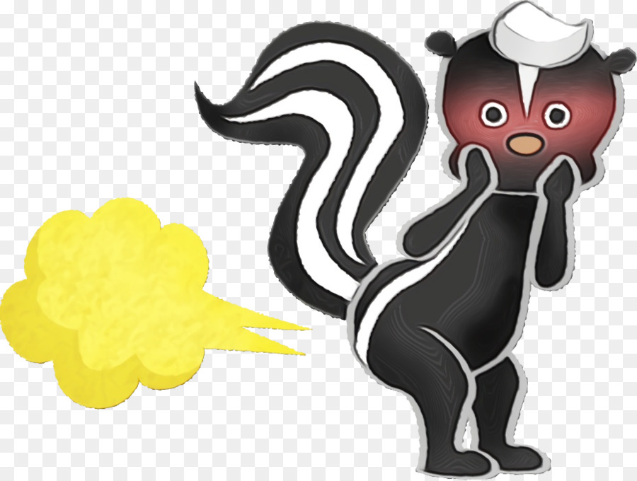 cartoon black cat skunk squirrel tail png is about is about Watercolor, Pai...