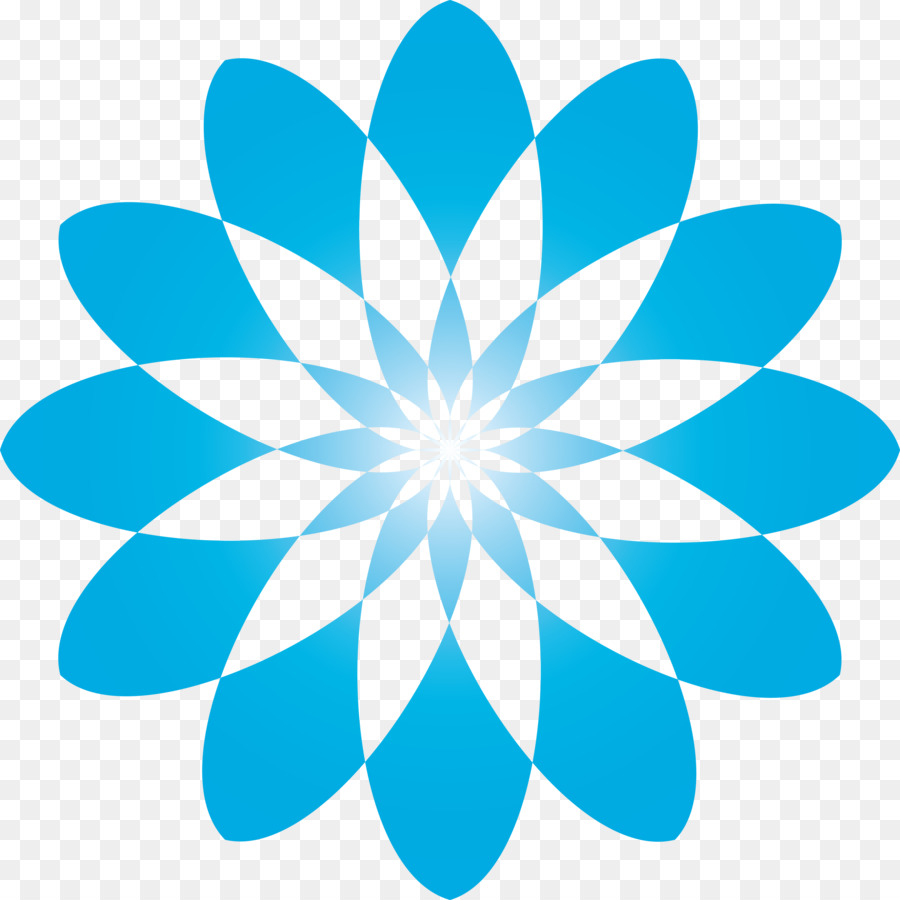 blaues Aqua-Blütenblatt-Pflanzenlogo - 
