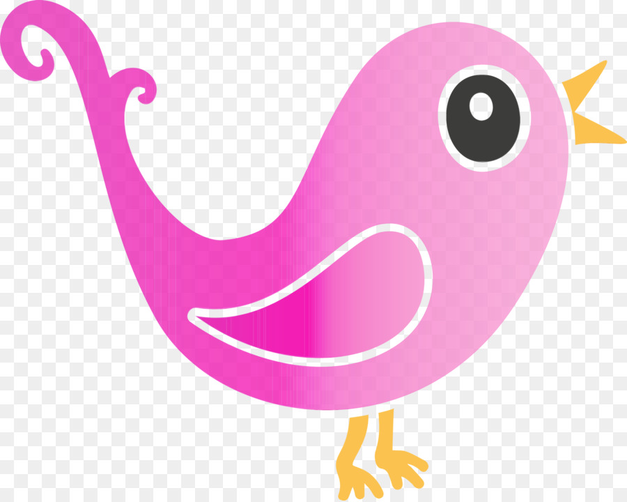 rosa Cartoon violetter Vogel Wasservogel - 
