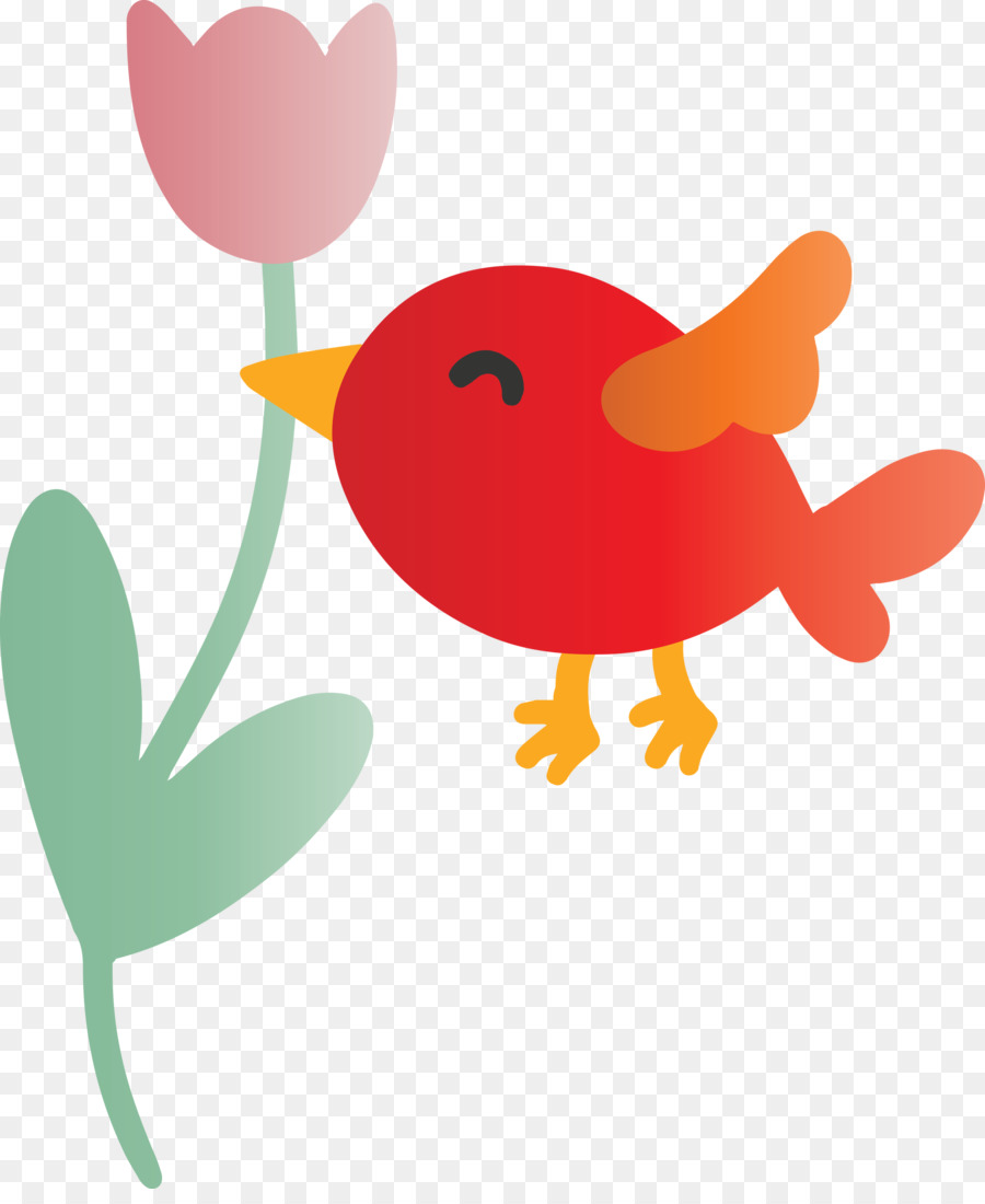 flying bird with flower