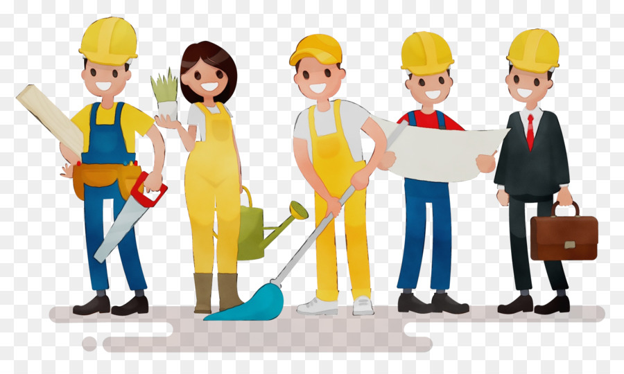 people social group cartoon community construction worker png download -  1890*1118 - Free Transparent Watercolor png Download. - CleanPNG / KissPNG