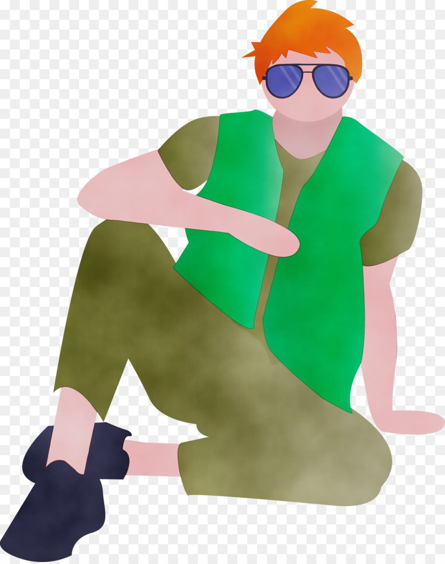 green cartoon costume animation style