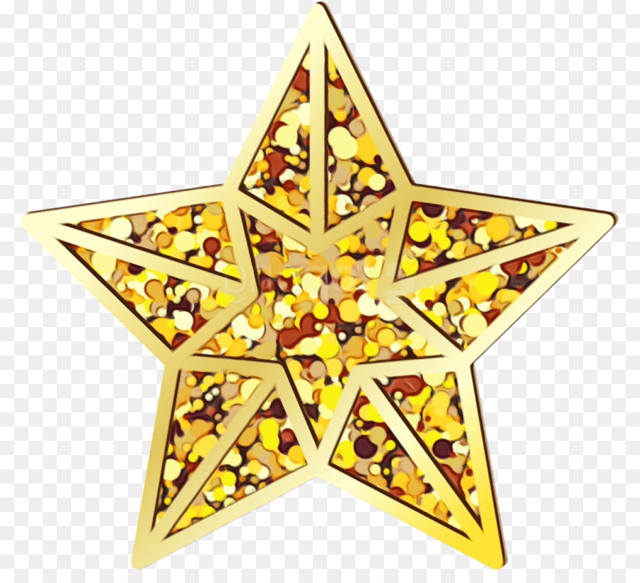 yellow star holiday ornament triangle metal