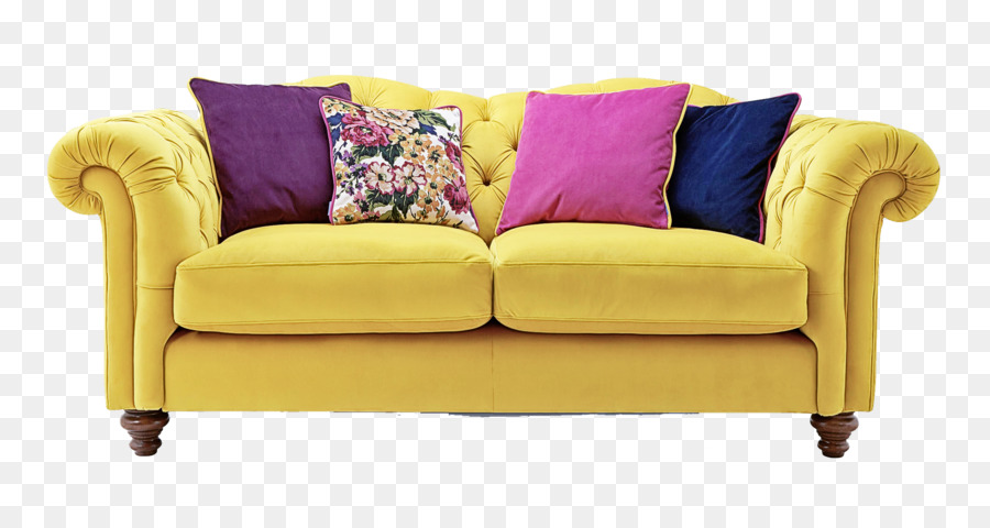 furniture couch yellow loveseat purple