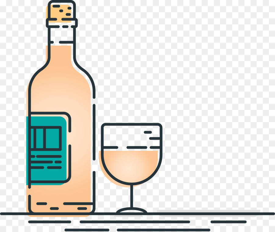 Glasflasche Weißwein Weinglas - 