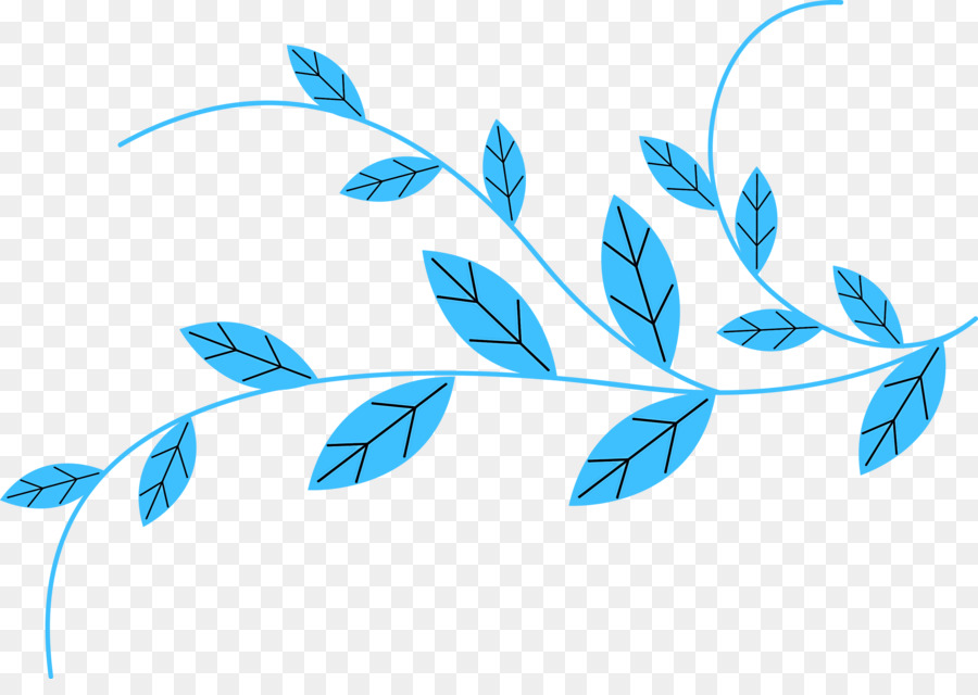 foglia di pianta, stelo, petalo ramo blu - 