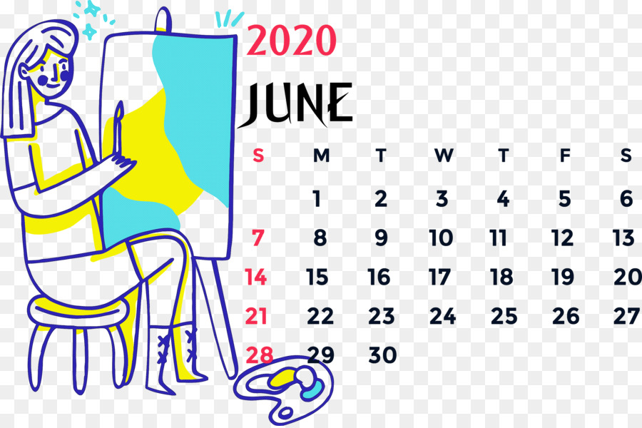 Juni 2020 Druckbarer Kalender Juni 2020 Kalender 2020 Kalender - 