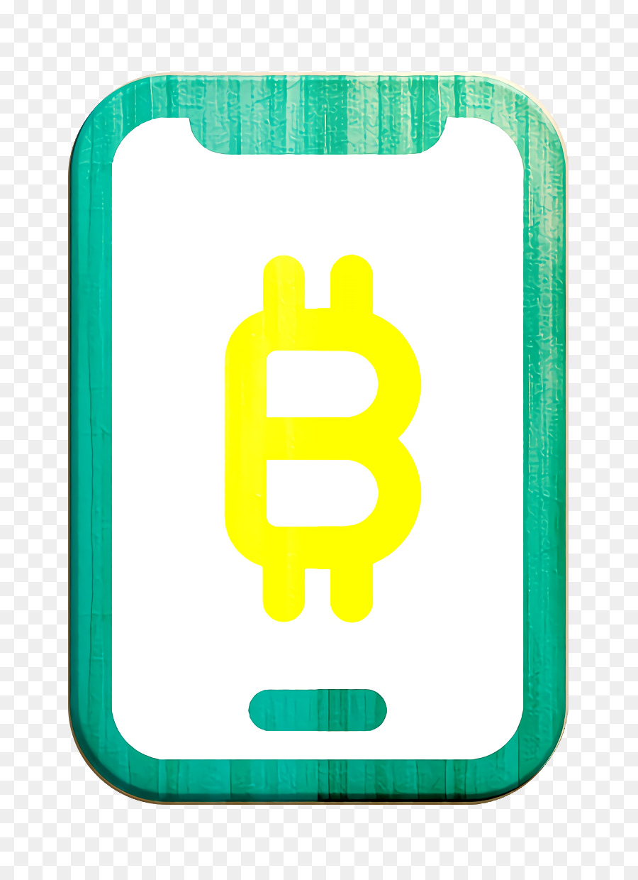 Bitcoin-Symbol, Smartphone, Symbol Kryptogeld-Symbol - 