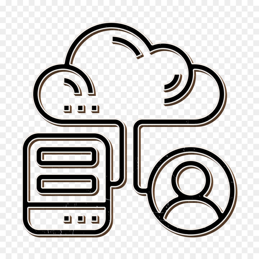 Cloud-Service-Symbol Wolke-Symbol Hybrides Symbol - 