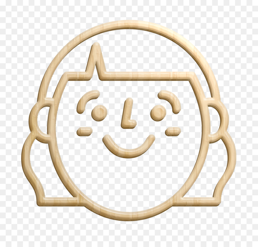 Emoji icon Woman icon Happy People Outline icon
