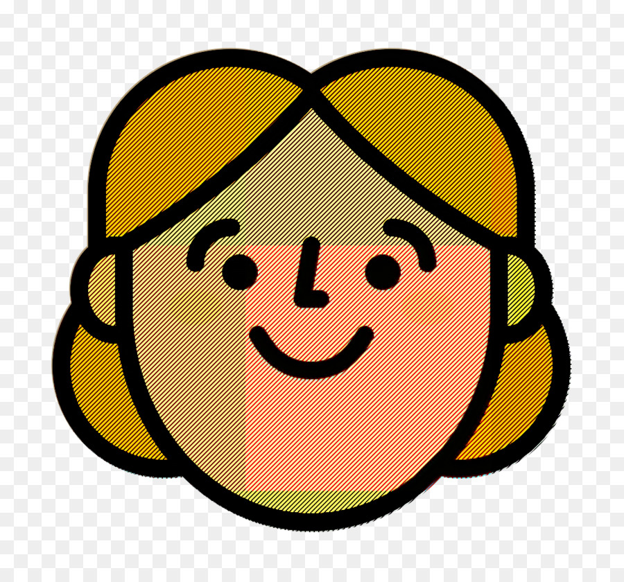 Icona della donna Icona Emoji Icona della gente felice - 