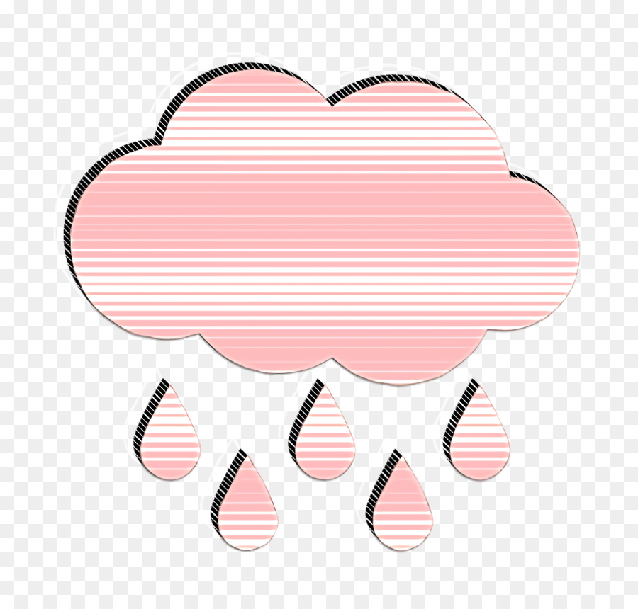 Biểu tượng biểu tượng cơ bản Biểu tượng mưa Mưa đám mây đen với những hạt mưa rơi xuống biểu tượng - 