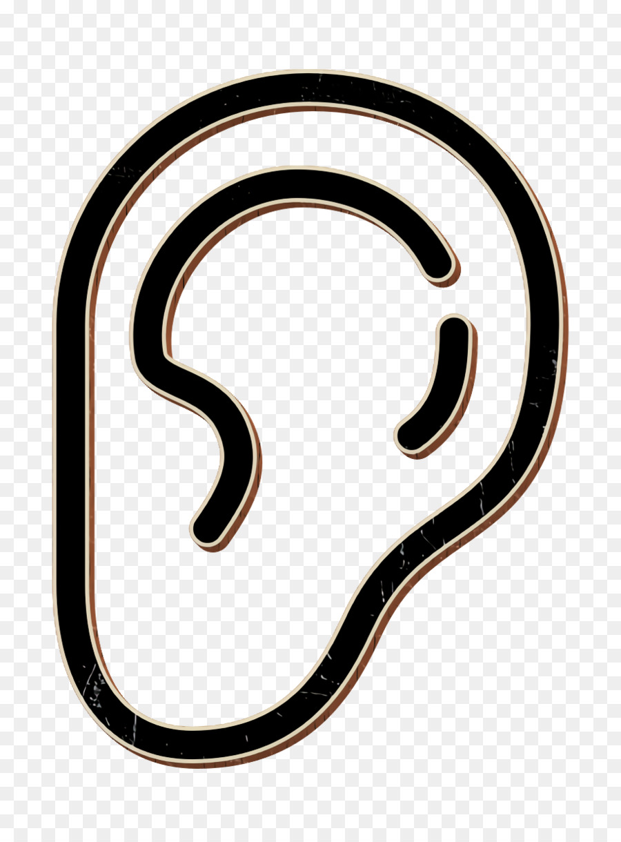 Icona dell'orecchio Icona del contorno del corpo umano Icona del cuore - 