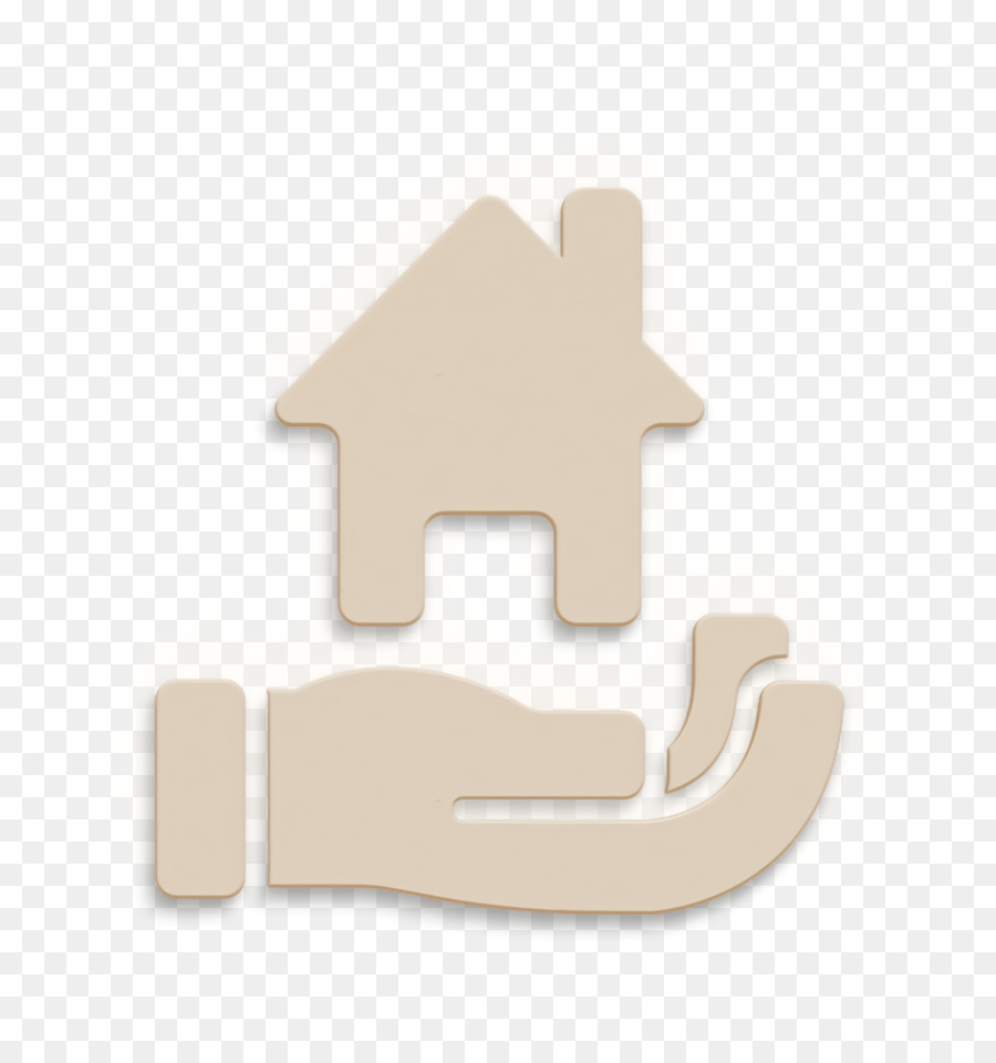 Geld und Finanzen Ikone Geschäftssymbol Immobiliengeschäftshaus auf einer Handikone - 