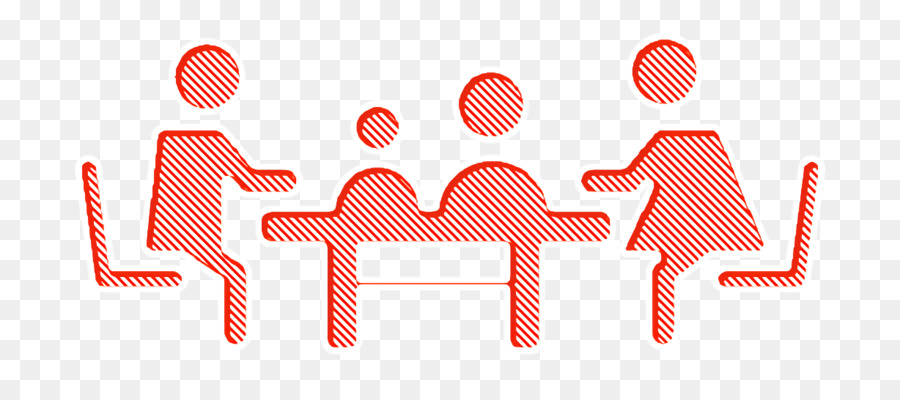 Personen-Symbol Vertrautes Treffen auf Tischsymbol Gruppensymbol - 