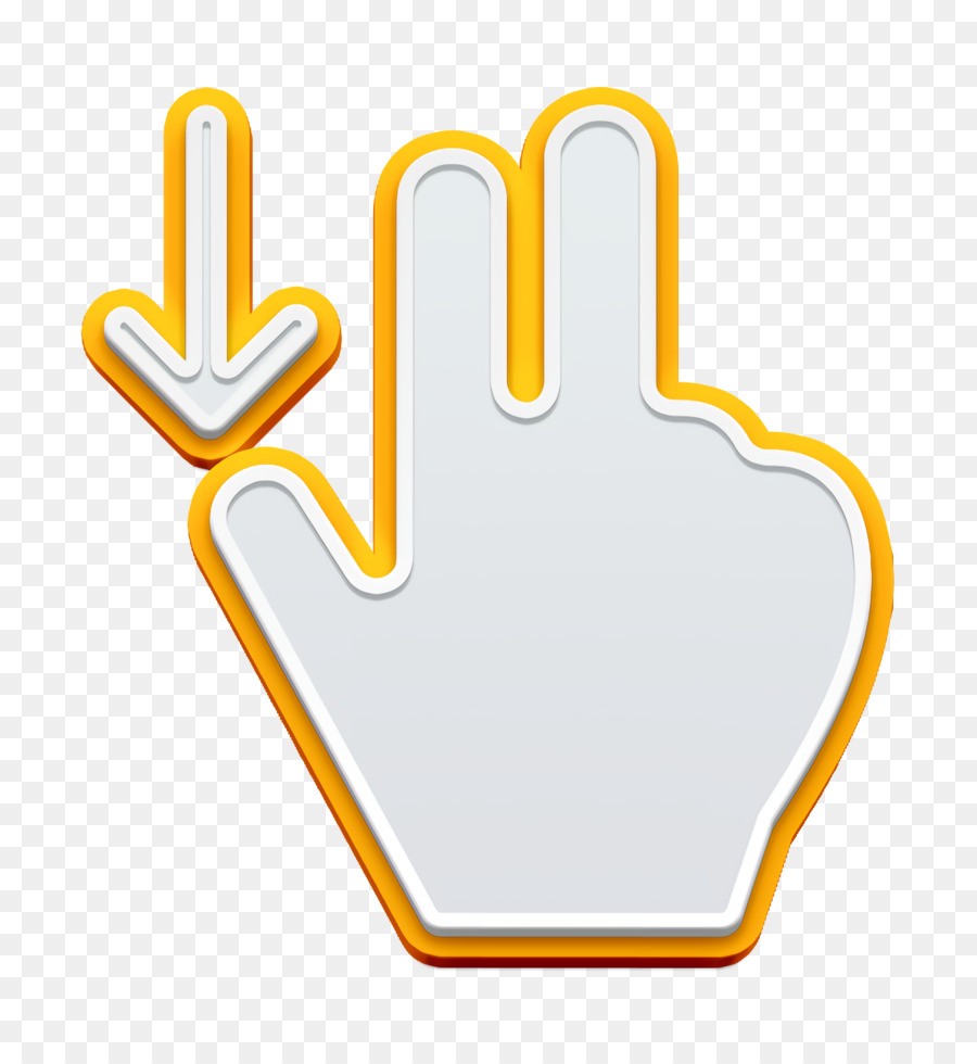 Handsymbol Grundlegende Handgesten Füllsymbol Wischen Sie nach unten - 