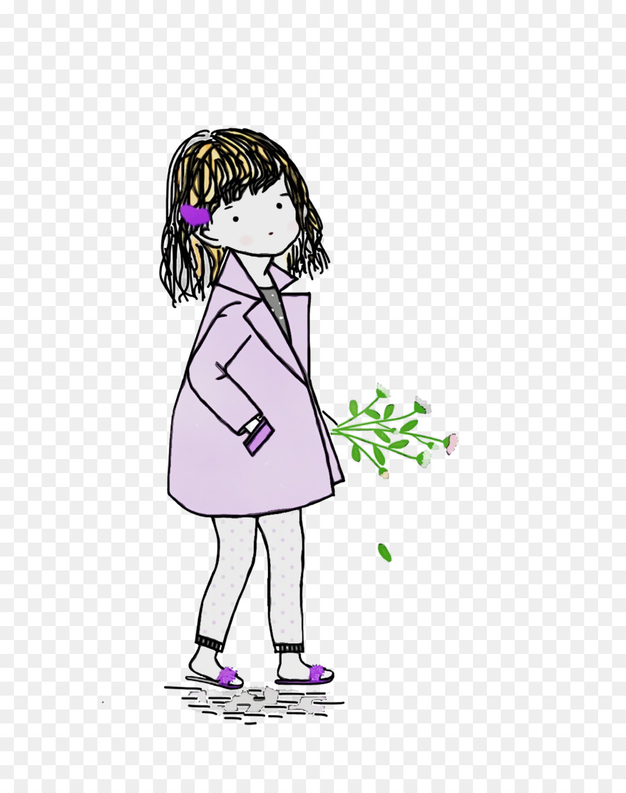 lila m Kleid Cartoon männliche Oberbekleidung - 