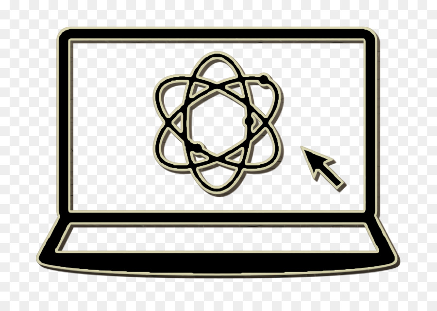 Icona di scienza in un computer portatile Icona di formazione Icona di computer portatile - 