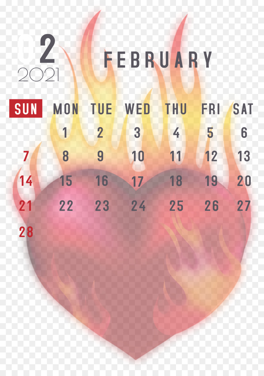 Februar 2021 Druckbarer Kalender Februar Kalender 2021 Kalender - 