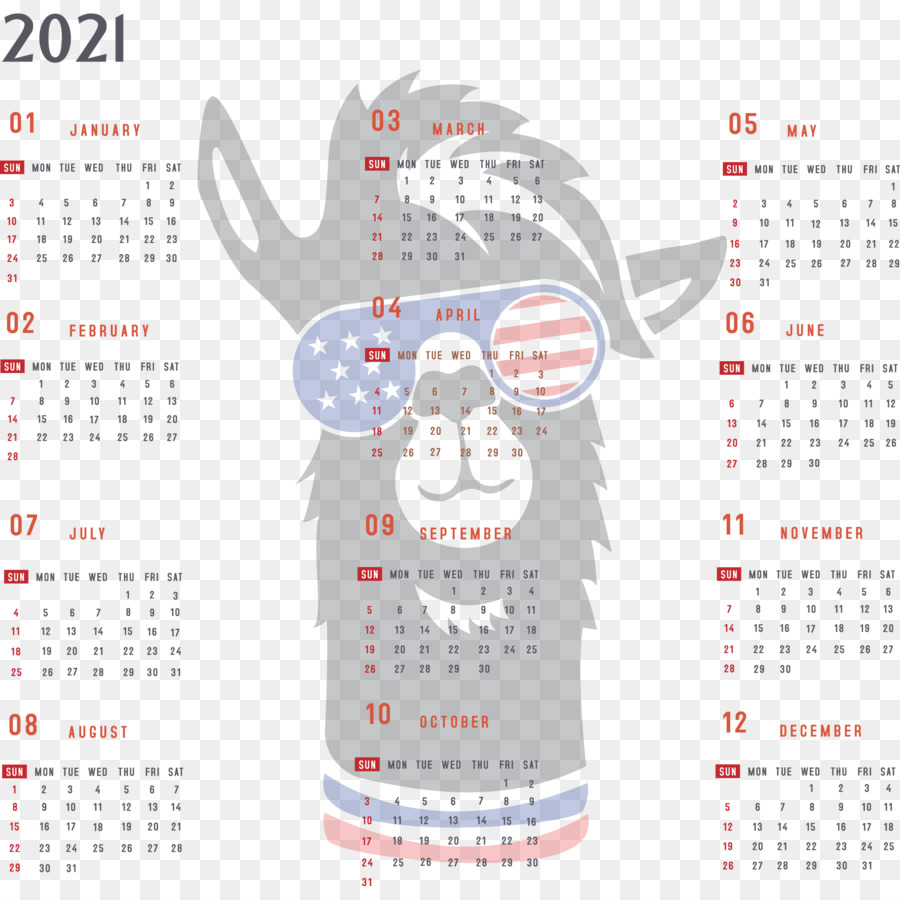 Anno 2021 Calendario stampabile Calendario annuale 2021 Calendario annuale completo 2021 - 