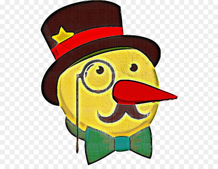 hat yellow cartoon smiley character