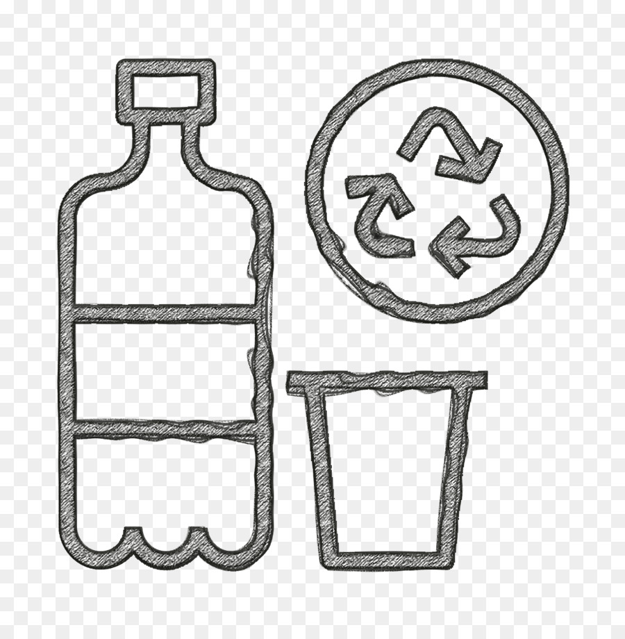 Icona del cestino Icona di riciclaggio di energia Icona di plastica - 
