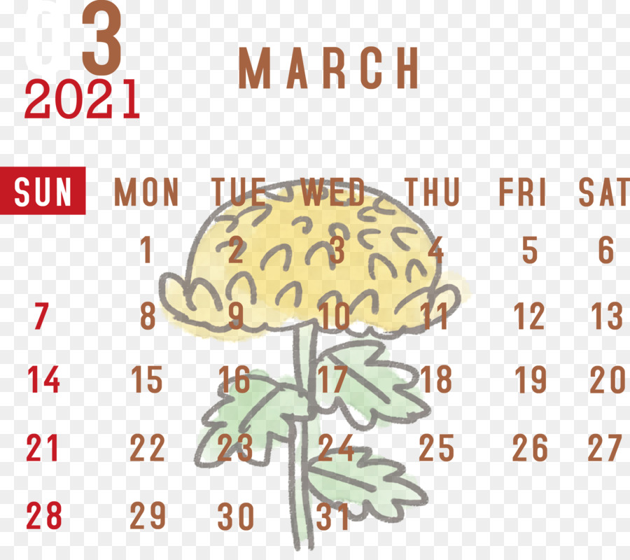 Calendario marzo 2021 stampabile Calendario marzo 2021 Calendario 2021 - 