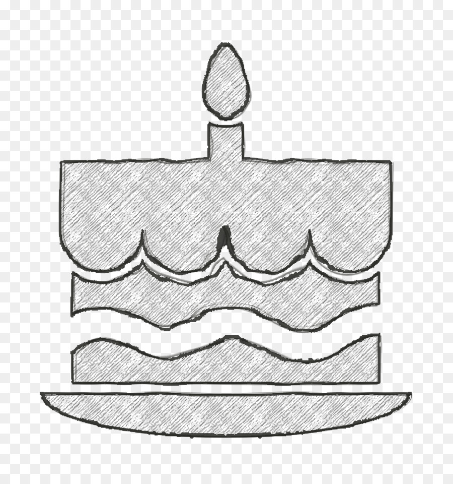 Symbol Geburtstagstorte mit einer brennenden Kerze auf dem oberen Symbol Supraicons Symbol - 