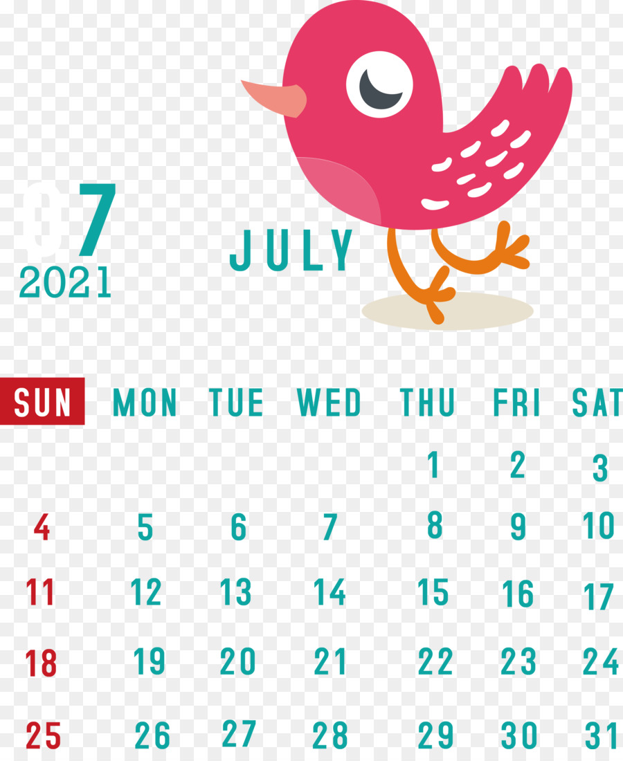 Calendar july 2021 Free Printable