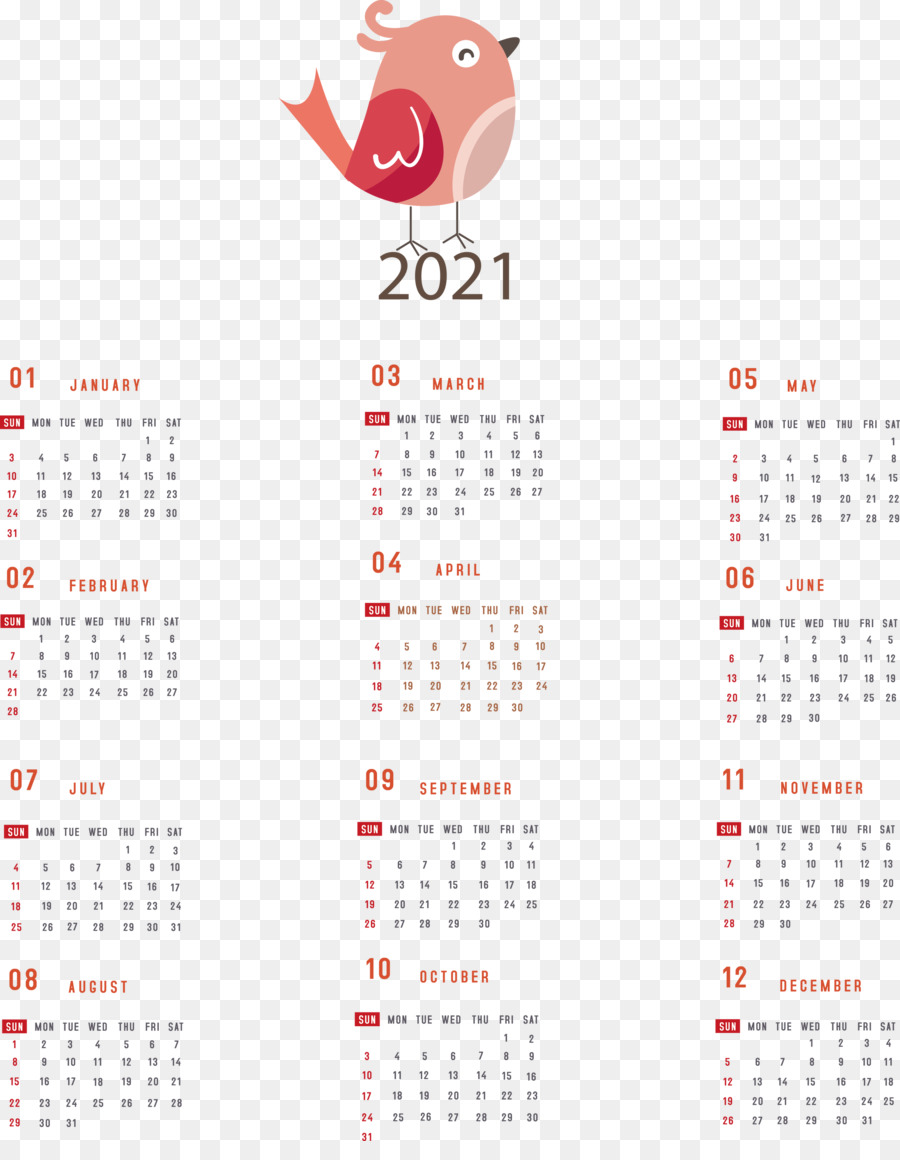 Calendario annuale 2021 stampabile Calendario annuale 2021 - 