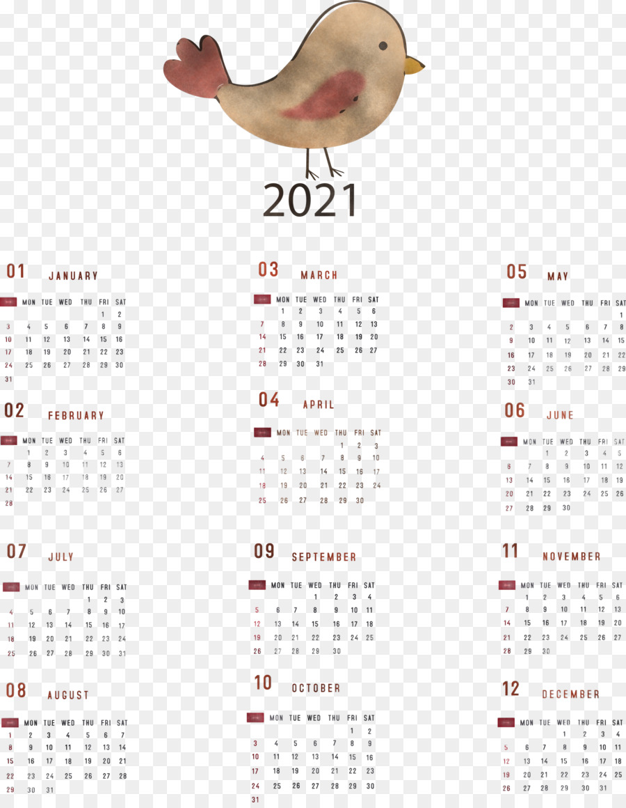 Calendario annuale 2021 stampabile Calendario annuale 2021 - 
