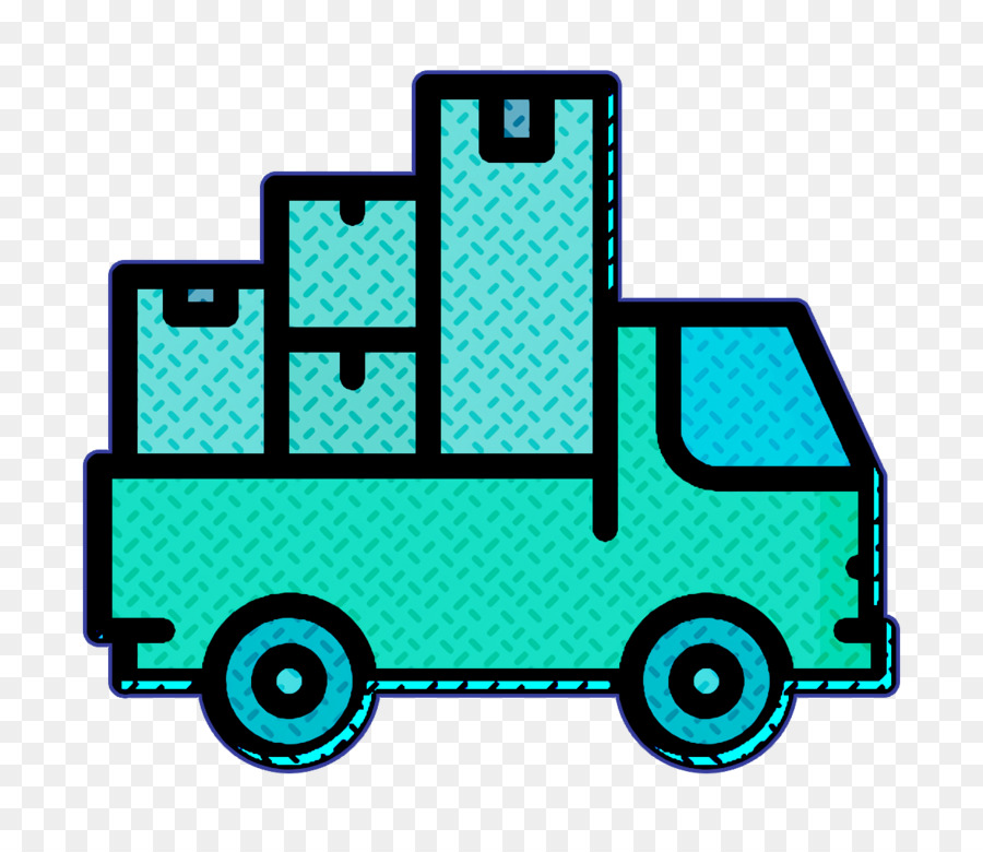 Icona del bene immobile Icona di spostamento Icona del camion in movimento - 