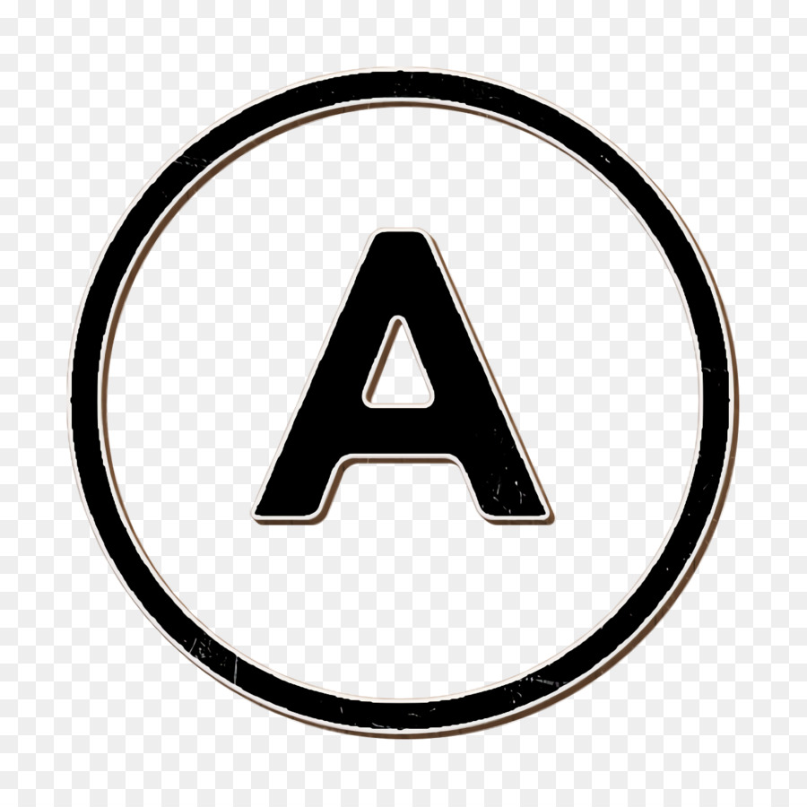 Icona Guida lavanderia Lettera A all'interno di un'icona circolare Icona ABC - 