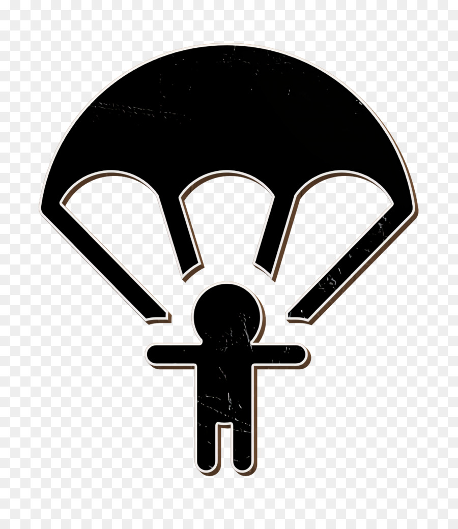 Icona di salto Icona di paracadute Icona di riempimento militare - 