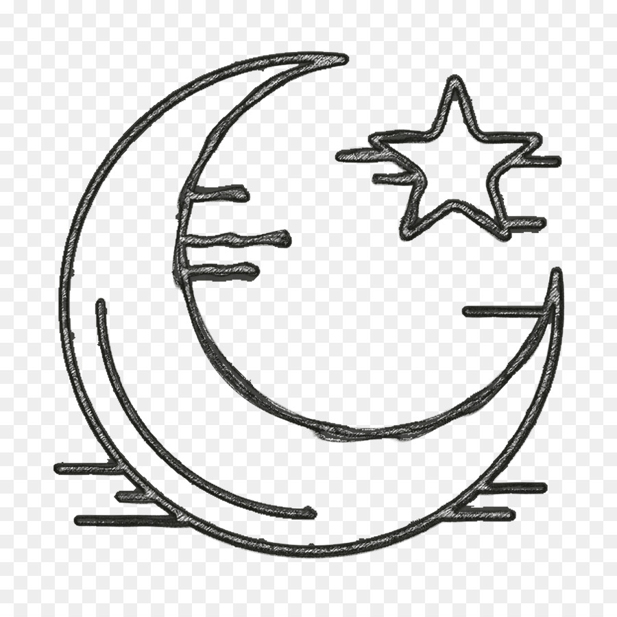 Ramadhan Mubarak icon Star and Crescent Moon icon Night icon