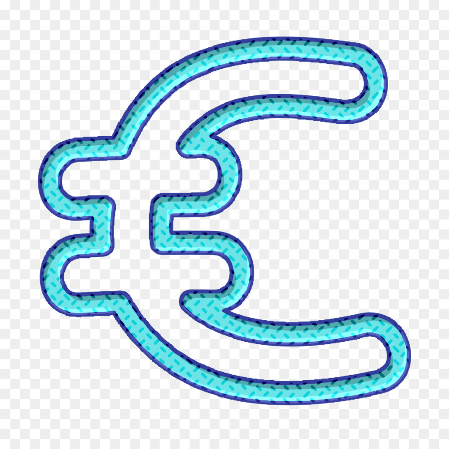 icona di commercio Icona di simbolo di valuta disegnata a mano di euro Icona disegnata a mano - 