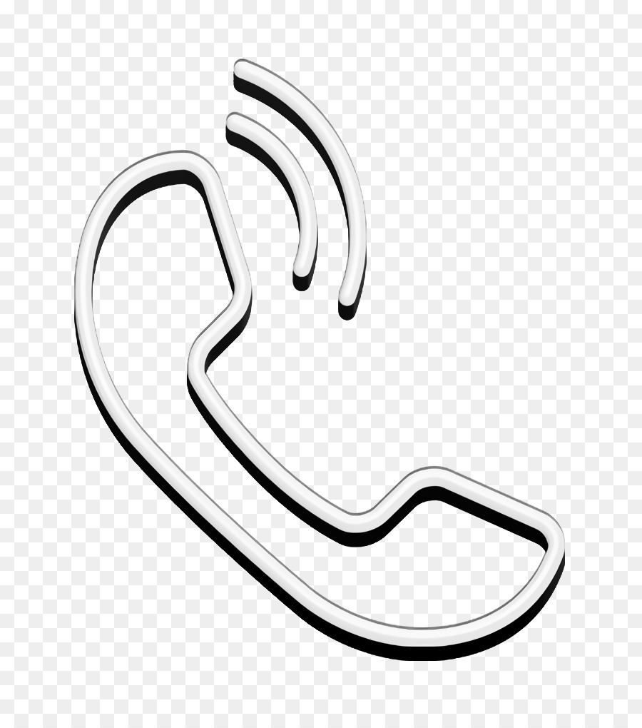 Mobile phone auricular part outline with call sound lines icon Phone icon Tools and utensils icon