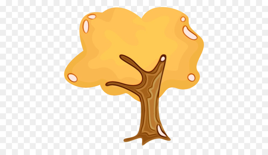 cartoon yellow line tree symbol