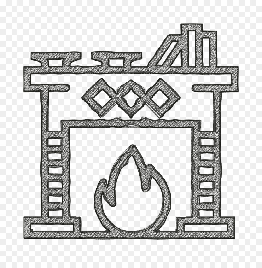 Fireplace icon Household Set icon Chimney icon