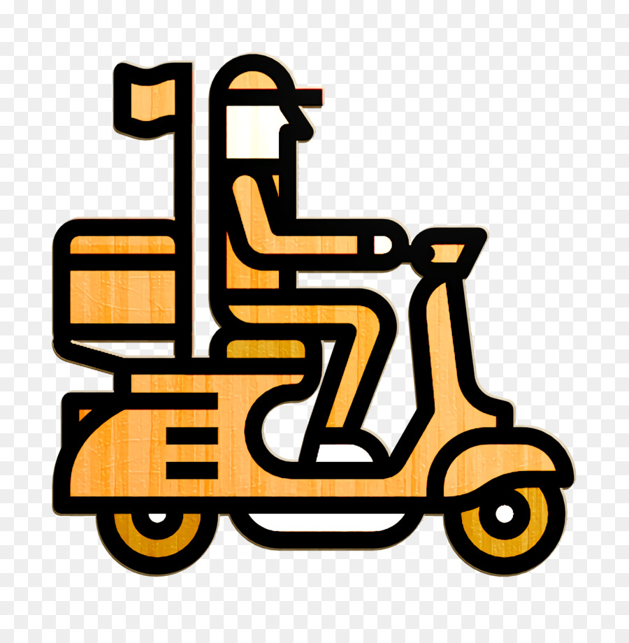 Fast food icon Delivery bike icon Bike icon