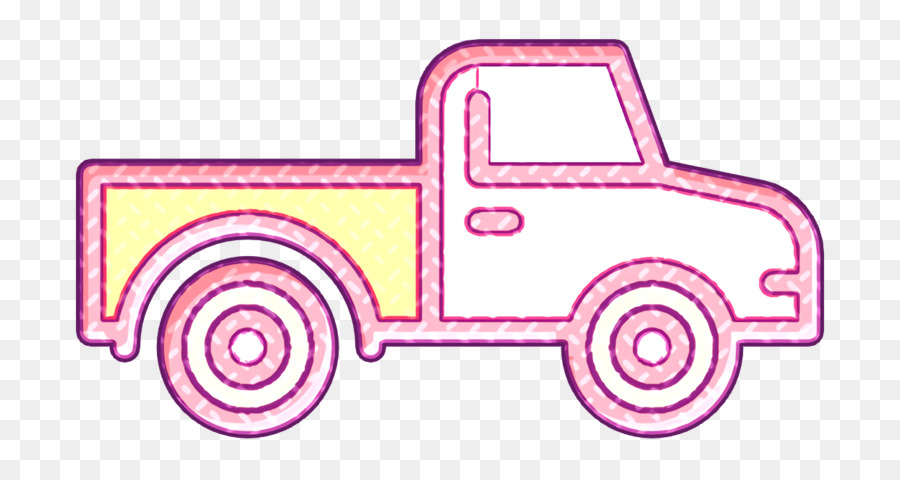 Lineare farbe landschaftselemente icon transport icon pickup lkw ikone - 