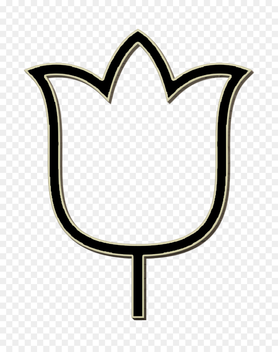 Icona del tulipano foglie e foglie icon - 
