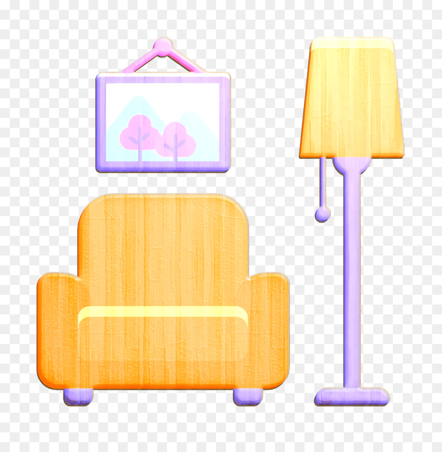 Innen-Symbol Sofa-Symbol-Wohnzimmer-Symbol - 
